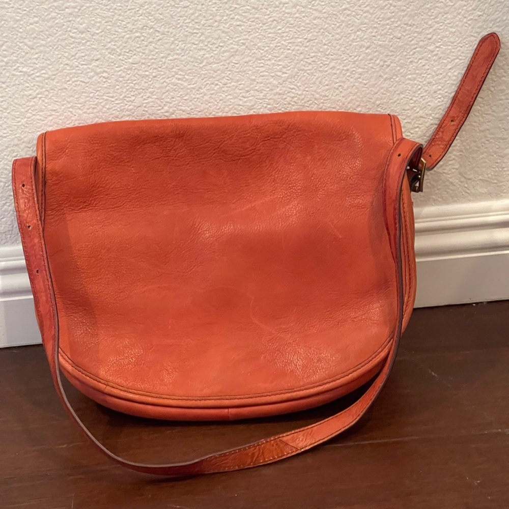 j crew red saddle Leather Shoulder Bag